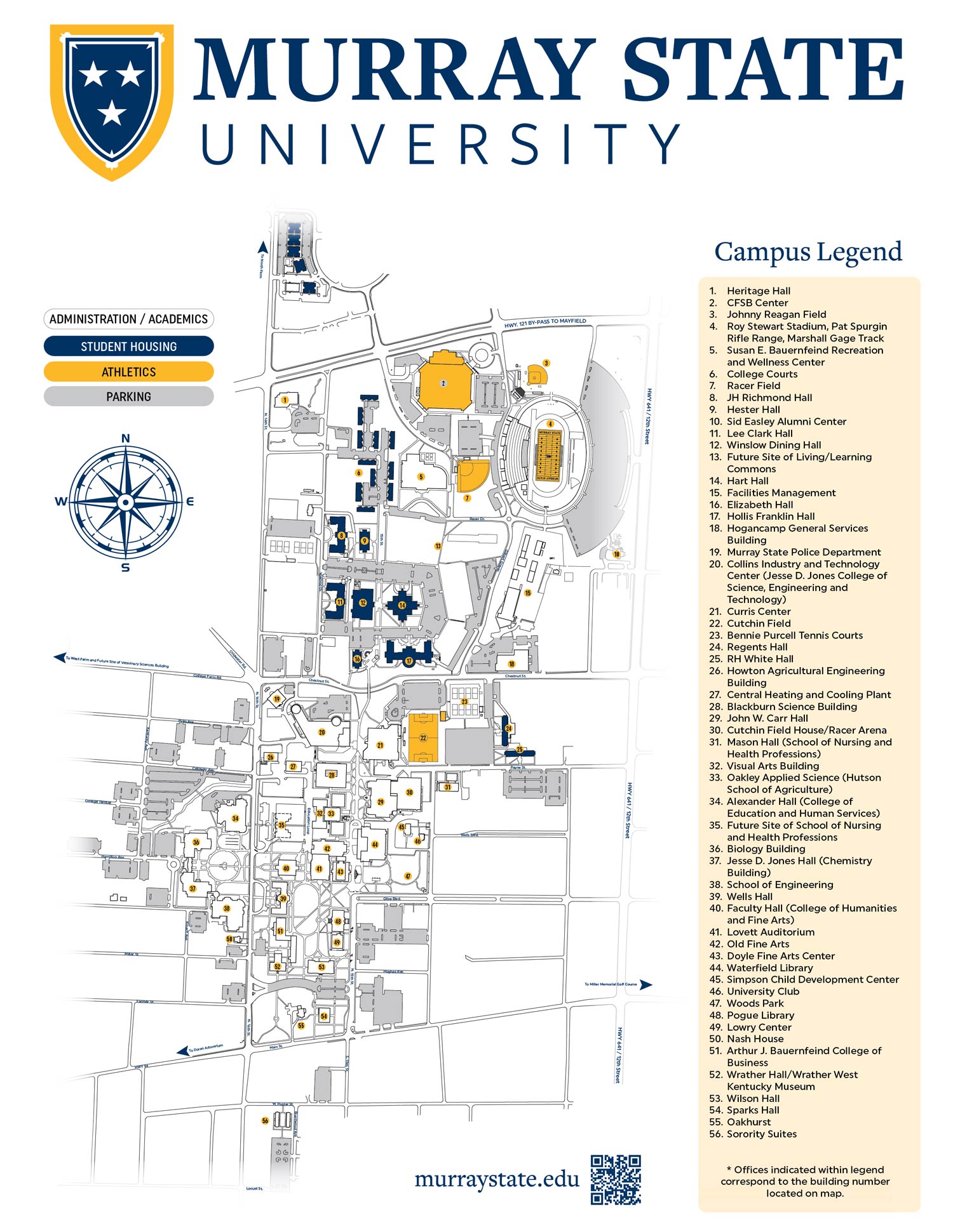 Map of Murray State University campus