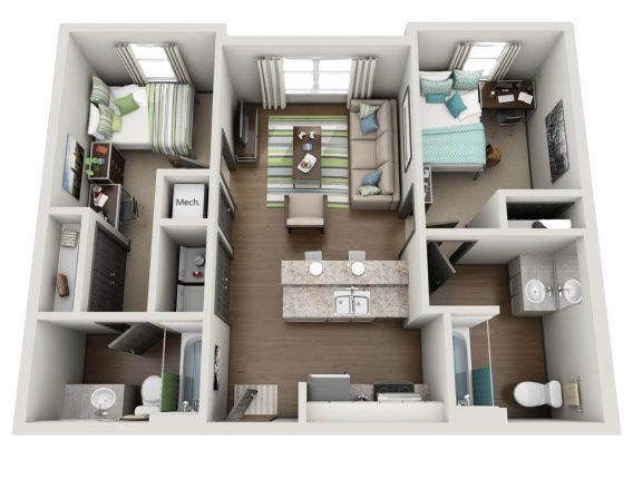 Two bedroom apartment at Station 74