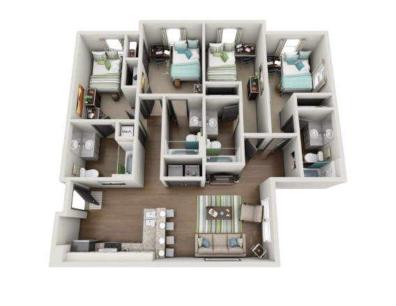 Four Bedroom Apartment at Station 74