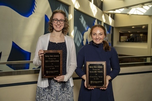 Erin Fairweather and Mallory White as the recipients of the fall 2024 Outstanding Senior recognition