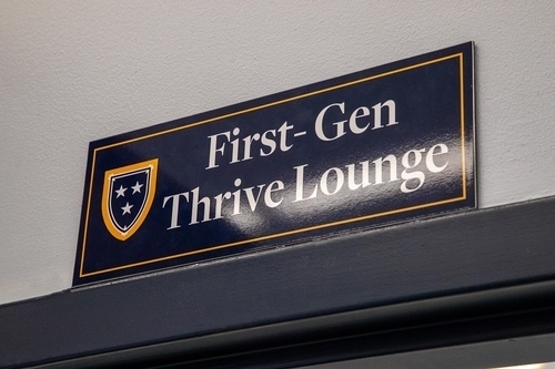 First-Gen Thrive Lounge sign