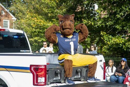 Dunker in the Homecoming parade 2023