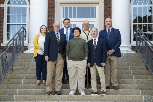 (from left) Morgan Carman, Dr. Bob Jackson, Brandon Anderson, Christian Watkins; Tony Jarvis, Mark Brady; Coy Samons